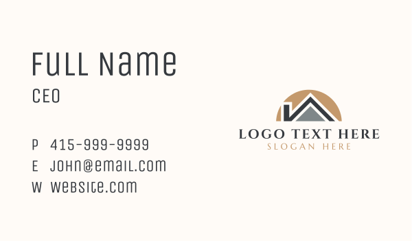 Simple Modern Home Roofing Business Card Design Image Preview