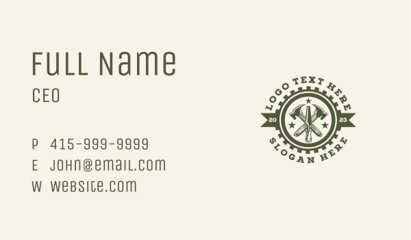 Hammer Chisel Woodworking  Business Card Design Image Preview