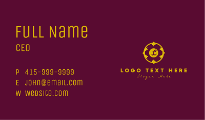 Gold Gothic Lettermark Business Card Image Preview