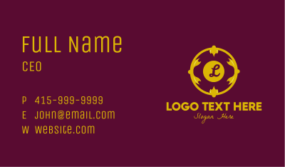 Gold Gothic Lettermark Business Card