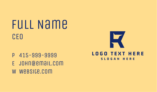 Blue Letter R Company  Business Card Design Image Preview