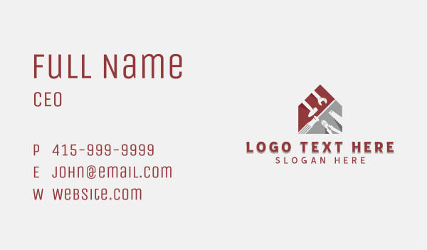 Handyman House Tools Business Card Design Image Preview