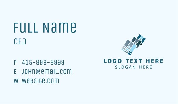 Blue Geometric Business Business Card Design Image Preview
