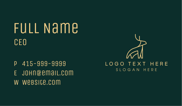 Golden Deer Company Business Card Design Image Preview