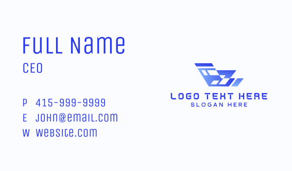 Abstract Technology Company Business Card Design Image Preview