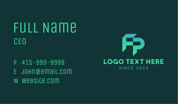 Letter F & P Monogram Business Card Design Image Preview
