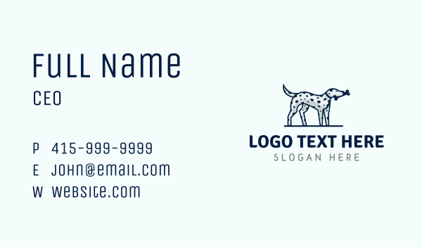 Dalmatian Dog Pet Bone Business Card Design Image Preview
