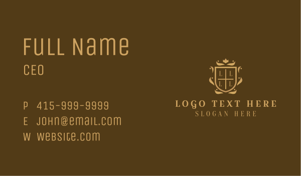 Shield Royal Wreath Business Card Design Image Preview