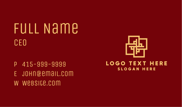 Oriental Tile Pattern Business Card Design Image Preview