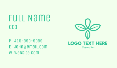 Green Organic Leaves Business Card