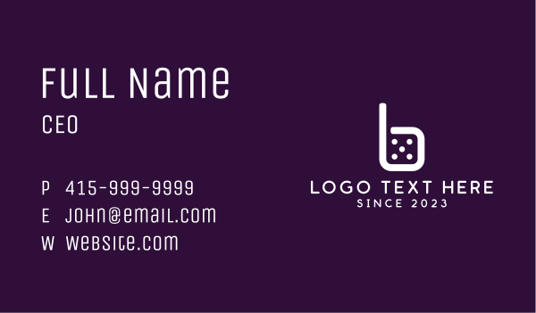 Dice Letter B Business Card Design Image Preview