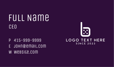 Dice Letter B Business Card Image Preview