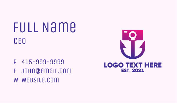 Anchor Camera Business Card Design Image Preview
