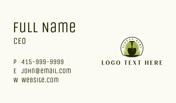 Gardening Shovel Spade Business Card Design Image Preview