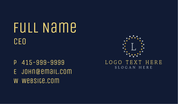 Gold Silver Star Badge Business Card Design Image Preview