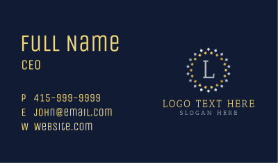 Gold Silver Star Badge Business Card