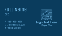Blue Boat Line Art Business Card Image Preview