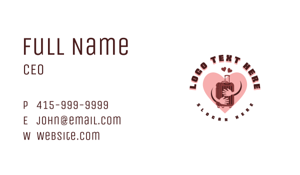 Heart Travel Luggage Business Card Design Image Preview