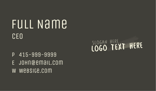 Artist Craft Wordmark Business Card Design Image Preview