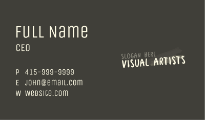 Artist Craft Wordmark Business Card Image Preview