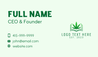 Cannabis Leaf Bookstore  Business Card Design