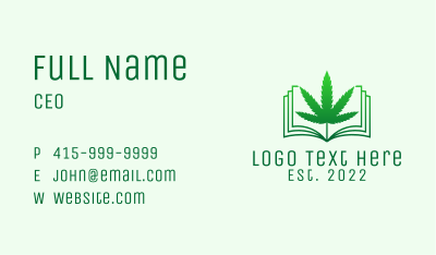 Cannabis Leaf Bookstore  Business Card