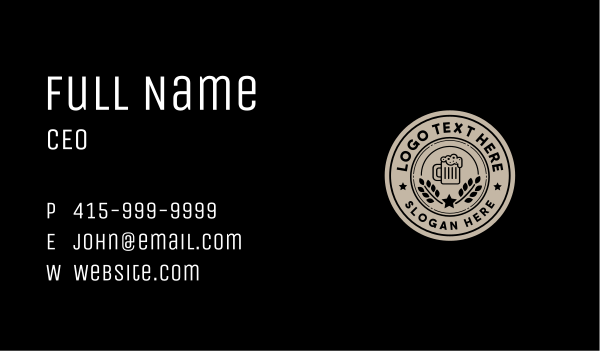 Badge Beer Brewery  Business Card Design Image Preview