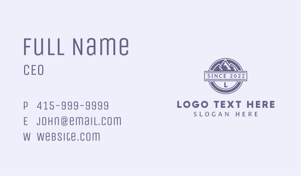 Outdoor Mountain Range  Business Card Design Image Preview