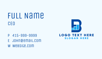 Blue Graph Letter B Business Card Image Preview