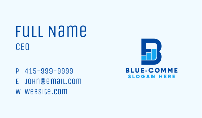 Blue Graph Letter B Business Card Image Preview