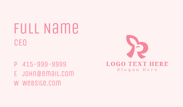 Pink Rabbit Letter R Business Card Design Image Preview
