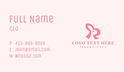 Pink Rabbit Letter R Business Card Image Preview