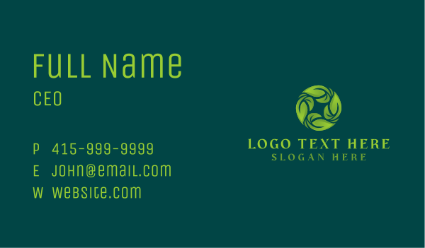 Organic Garden Leaves Business Card Design Image Preview