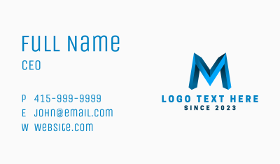 Industrial Marketing Letter M Business Card Image Preview