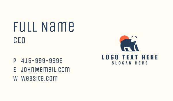 Sunset Bear Nature Park Business Card Design Image Preview