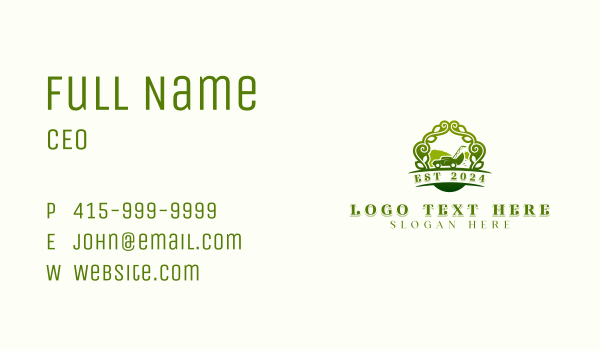 Landscaping Lawn Mower Business Card Design Image Preview