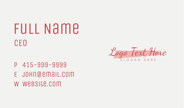 Cosmetics Brand Wordmark Business Card Design Image Preview