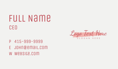 Cosmetics Brand Wordmark Business Card Image Preview