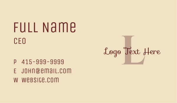 Neutral Elegant Lettermark Business Card Design Image Preview