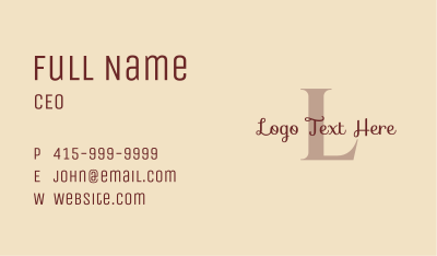 Neutral Elegant Lettermark Business Card Image Preview