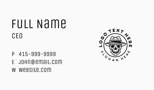 Hipster Skull Top Hat Business Card Design Image Preview