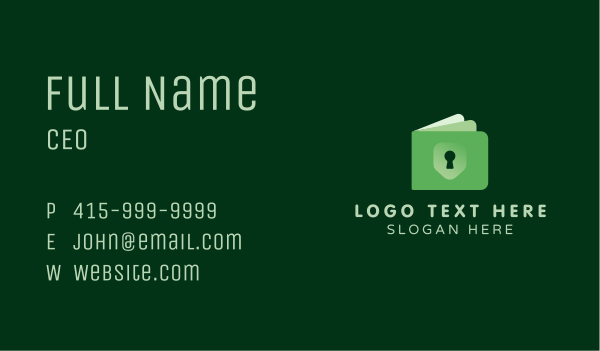 Money Wallet Lock Business Card Design Image Preview