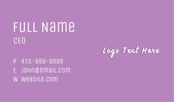 Beauty Script Lettermark Business Card Design Image Preview