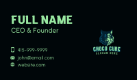 Angry Neon Wolf Business Card Image Preview
