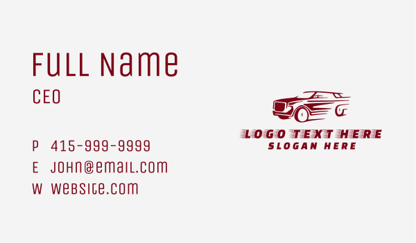 Fast Automotive Racer Business Card Design Image Preview
