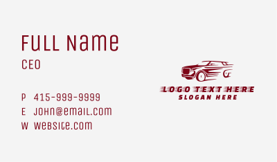 Fast Automotive Racer Business Card Image Preview