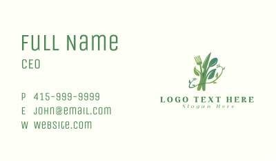 Organic Food Cutlery Business Card Image Preview