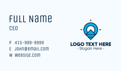 Blue Geometric Pin Business Card Image Preview