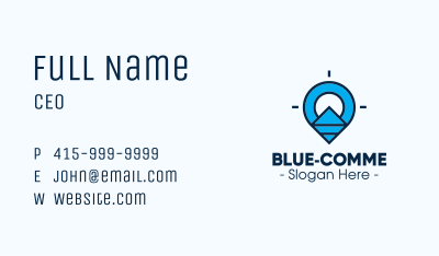 Blue Geometric Pin Business Card Image Preview