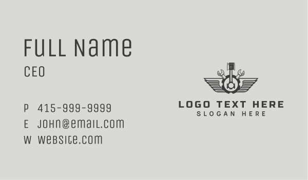 Piston Wrench Mechanic Business Card Design Image Preview